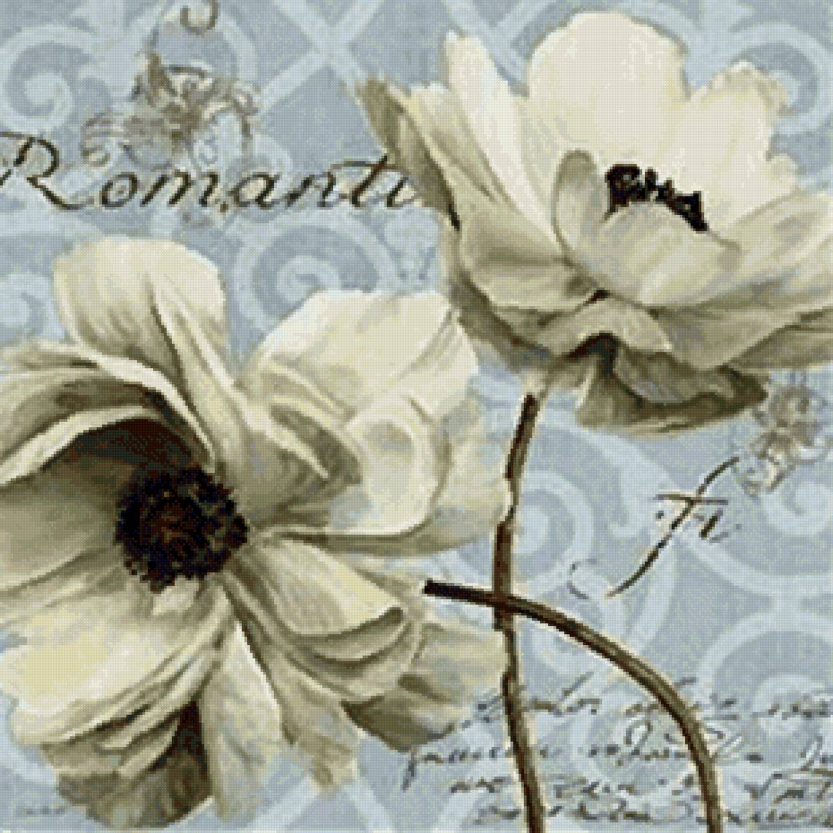 Винтаж - цветы, иллююстрация, винтаж - предпросмотр