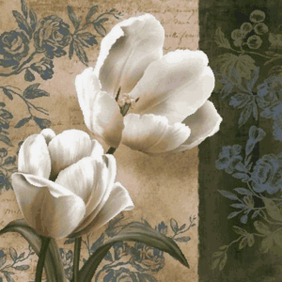 Винтаж - винтаж, цветы, иллюстрация - предпросмотр