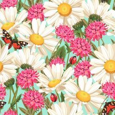 Схема вышивки «Подушка "Полевые цветы"»