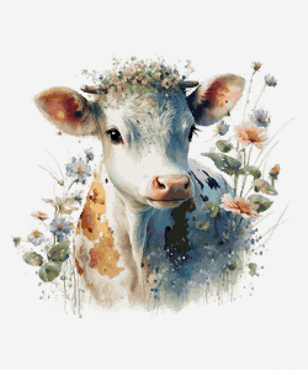 Теленок - рисунок, теленок - предпросмотр