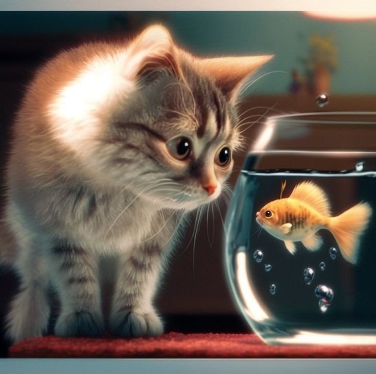 Кот и рыбка - кот и рыбка - оригинал