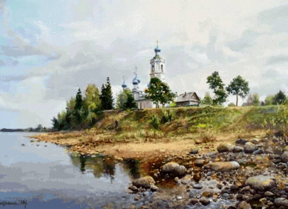 Пейзаж - церковь - предпросмотр