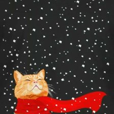 Рыжий кот в шарфе