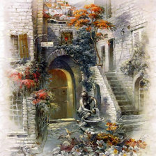 Схема вышивки «дворик»