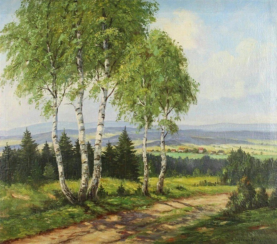 Берёзы - богданов-бельский, пейзаж - оригинал