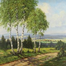 Схема вышивки «Берёзы»