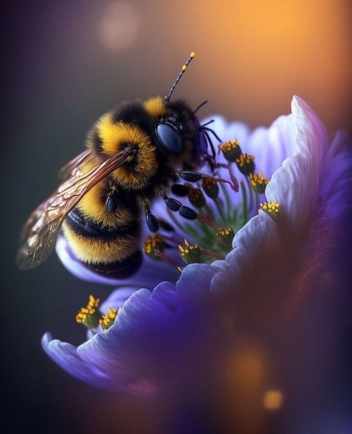 Пчела - пчела, цветок - оригинал
