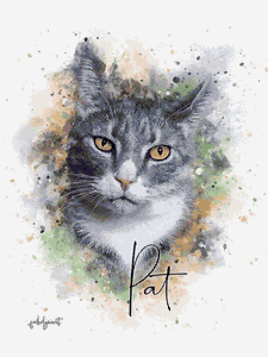 Watercolor Pet - рисунок, кошка, акварель - предпросмотр