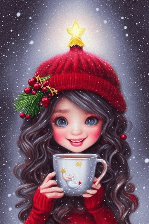 Девочка зима - девочка, чай, зима - оригинал