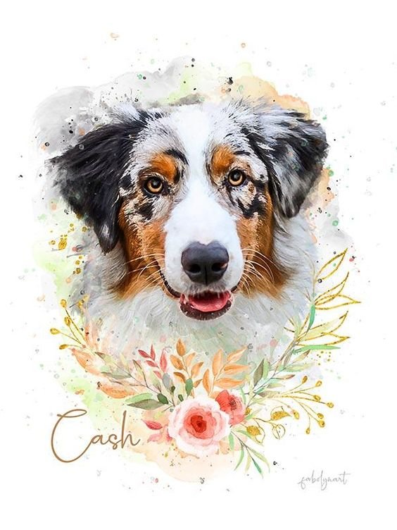 Watercolor Pet - собака, рисунок, акварель - оригинал