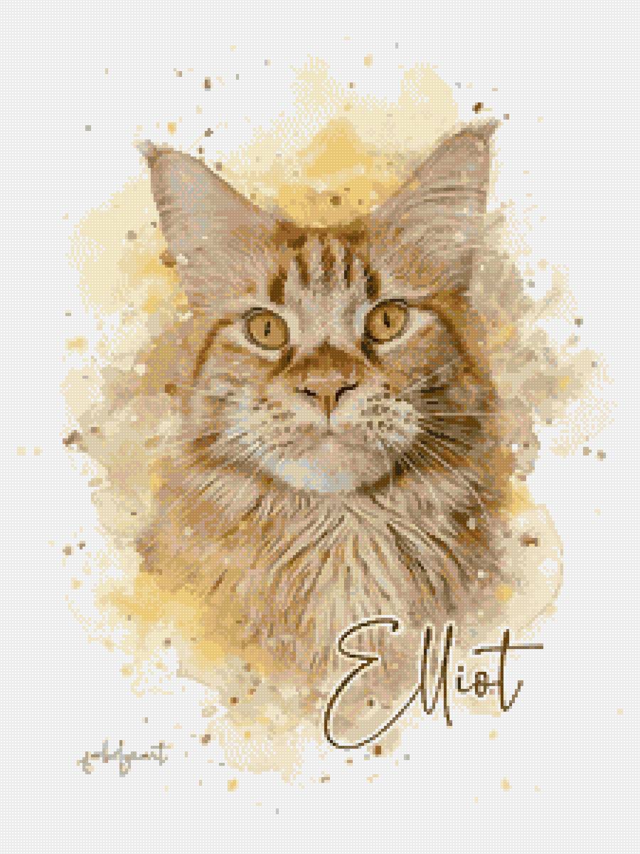 Watercolor Pet - акварель, рисунок, кошка - предпросмотр