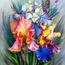 Схема вышивки «ирисы»