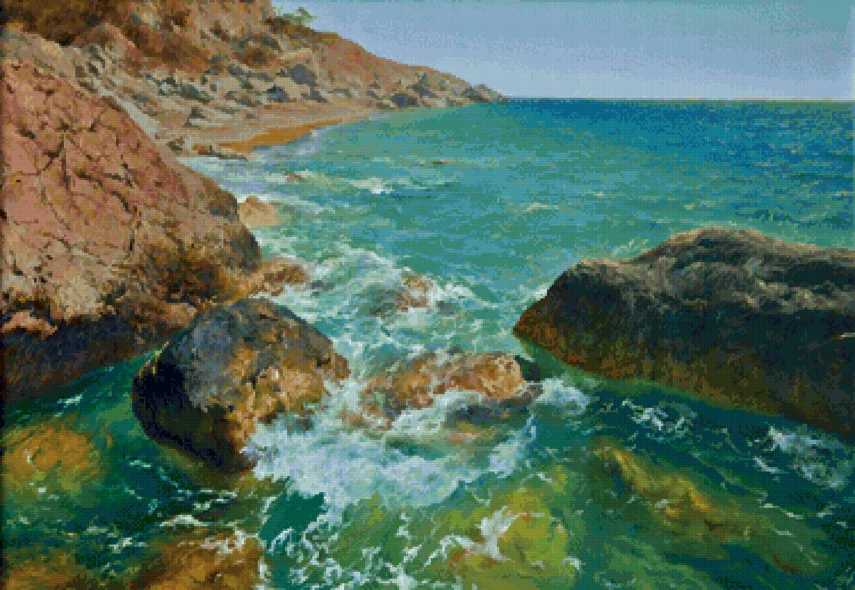 Море в солнечный день - скалы, море - предпросмотр