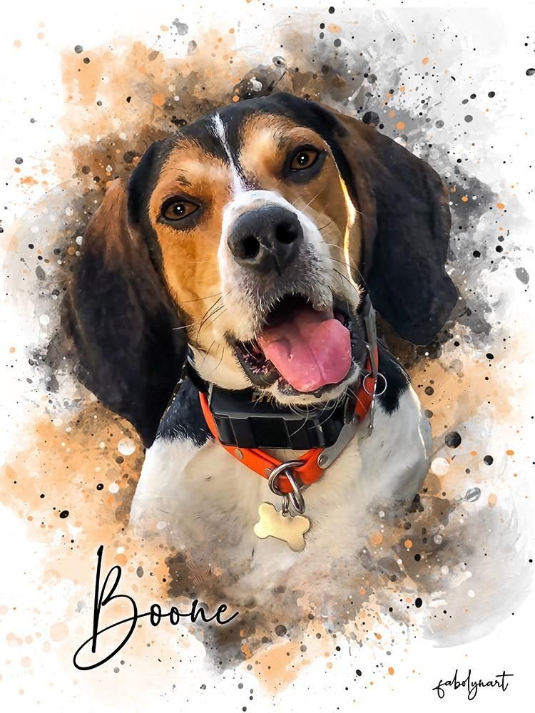 Watercolor Pet - акварель, собака, рисунок - оригинал