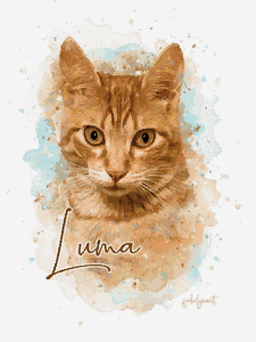Watercolor Pet - акварель, кошка, рисунок - предпросмотр