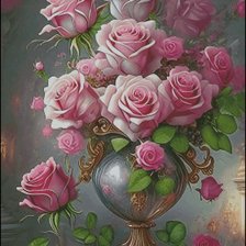 Схема вышивки «Ваза с розами»
