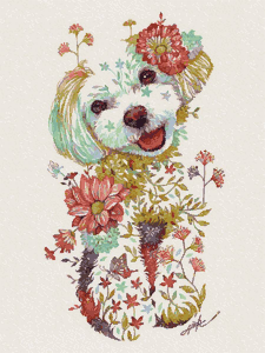 Animals Watercolor Flower Arrangements - животные, акварель, цветы - предпросмотр