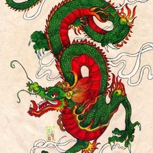 Схема вышивки «зеленый дракон 2»