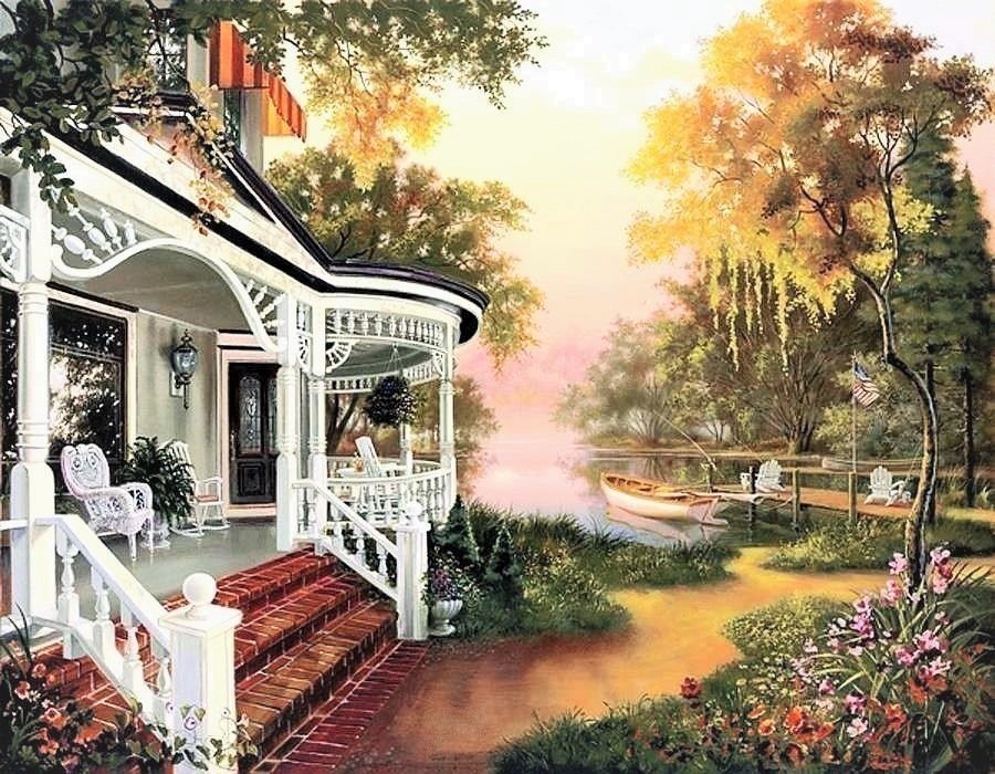 Терраса - природа, дом - оригинал