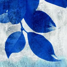 Схема вышивки «Синие листья»