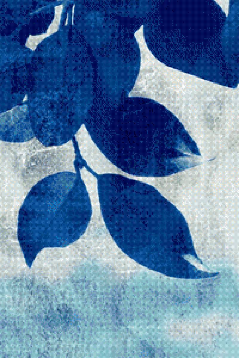 Синие листья - листья, абстракция - предпросмотр