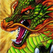 Схема вышивки «зеленый дракон»