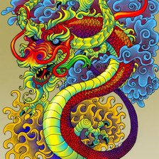 Схема вышивки «дракон»