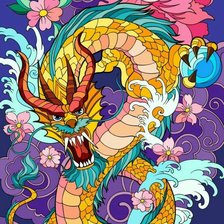 Схема вышивки «дракон»