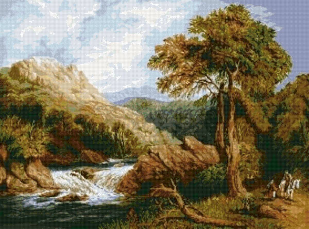 Лето в горах - горы, водопад - предпросмотр