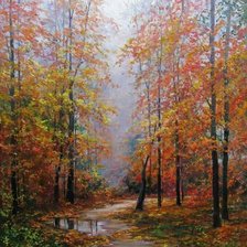 Схема вышивки «Дорожка в осеннем парке»