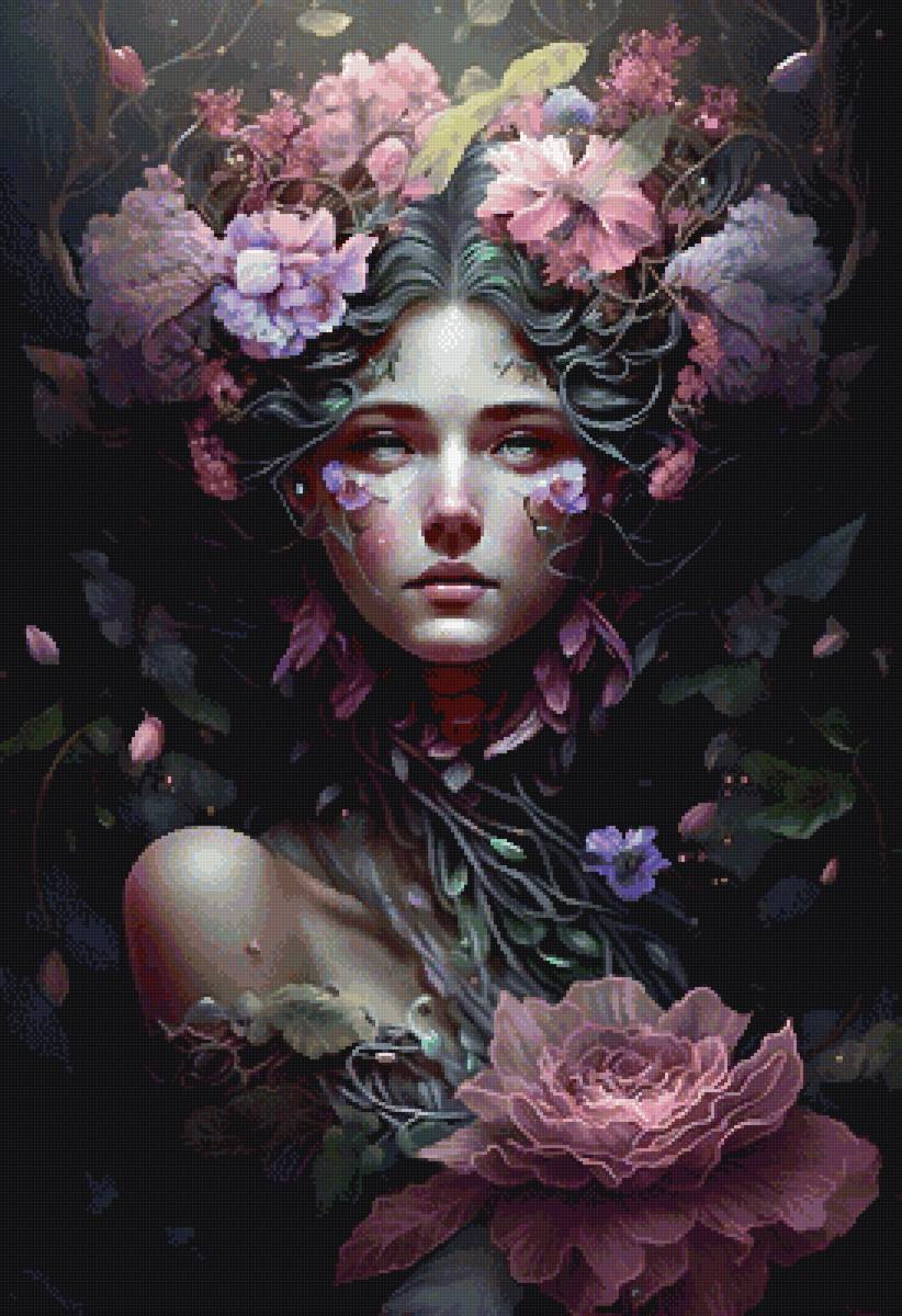 Женщина с цветами 2 - предпросмотр