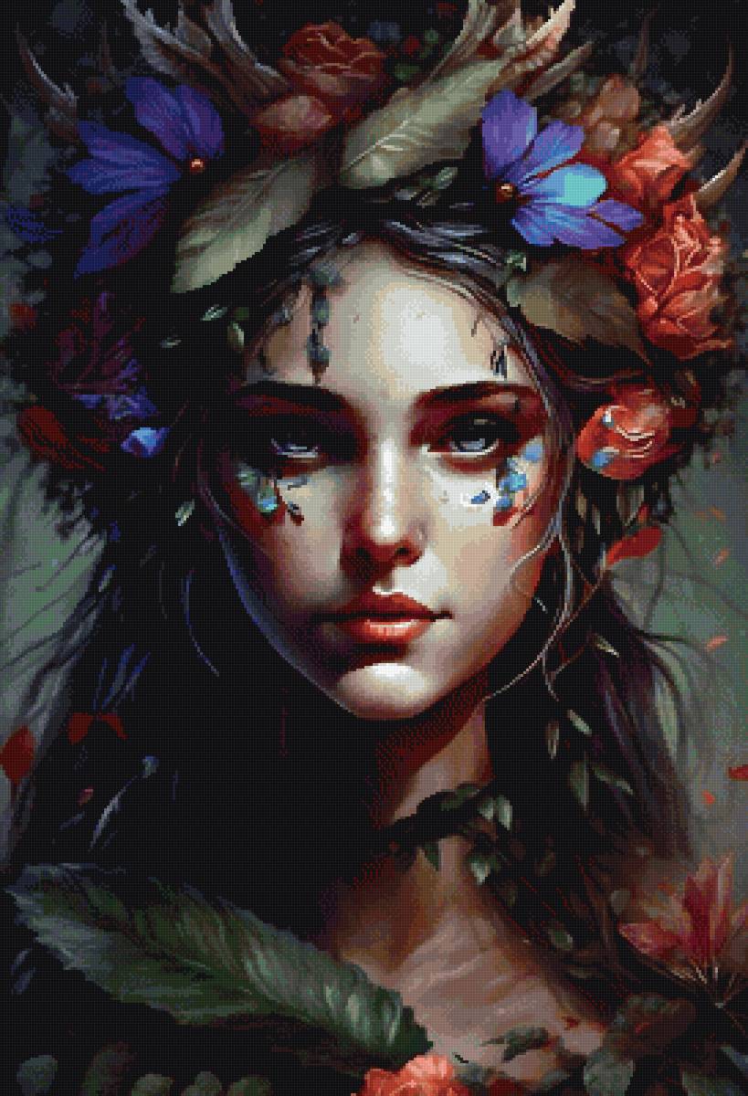 Женщина с цветами 4 - предпросмотр