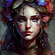 Схема вышивки «Женщина с цветами 4»