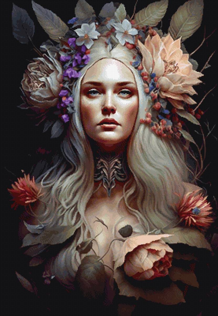 Женщина с цветами 5 - предпросмотр