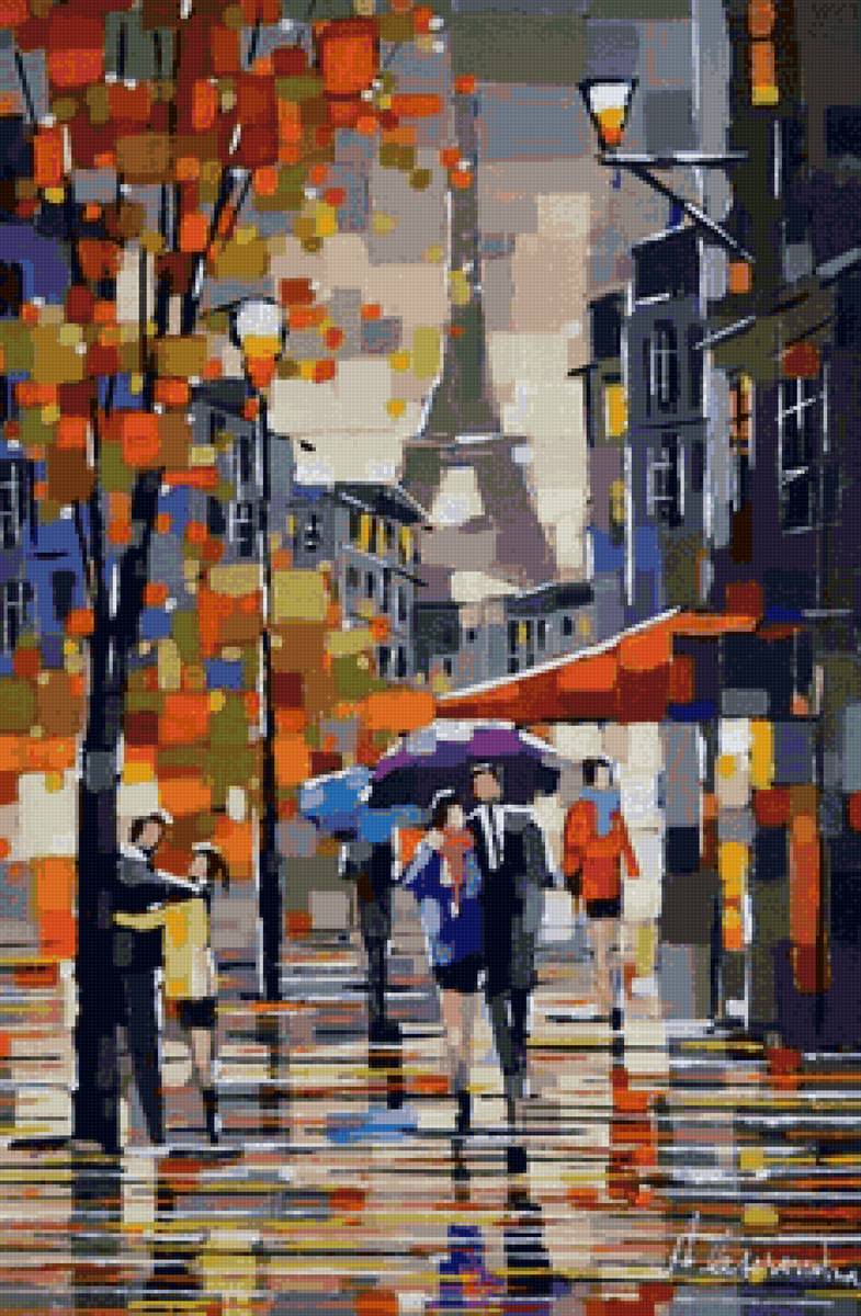 дождь - расскраска - предпросмотр