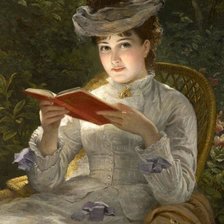 Оригинал схемы вышивки «Девушка с книгой» (№2650559)