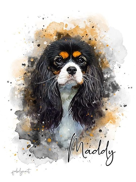 Watercolor Pet - рисунок, акварель, собака - оригинал