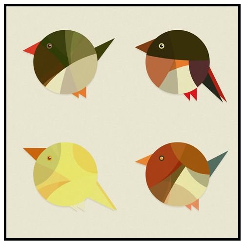 Птицы - геометрия, дизайн, птицы - оригинал