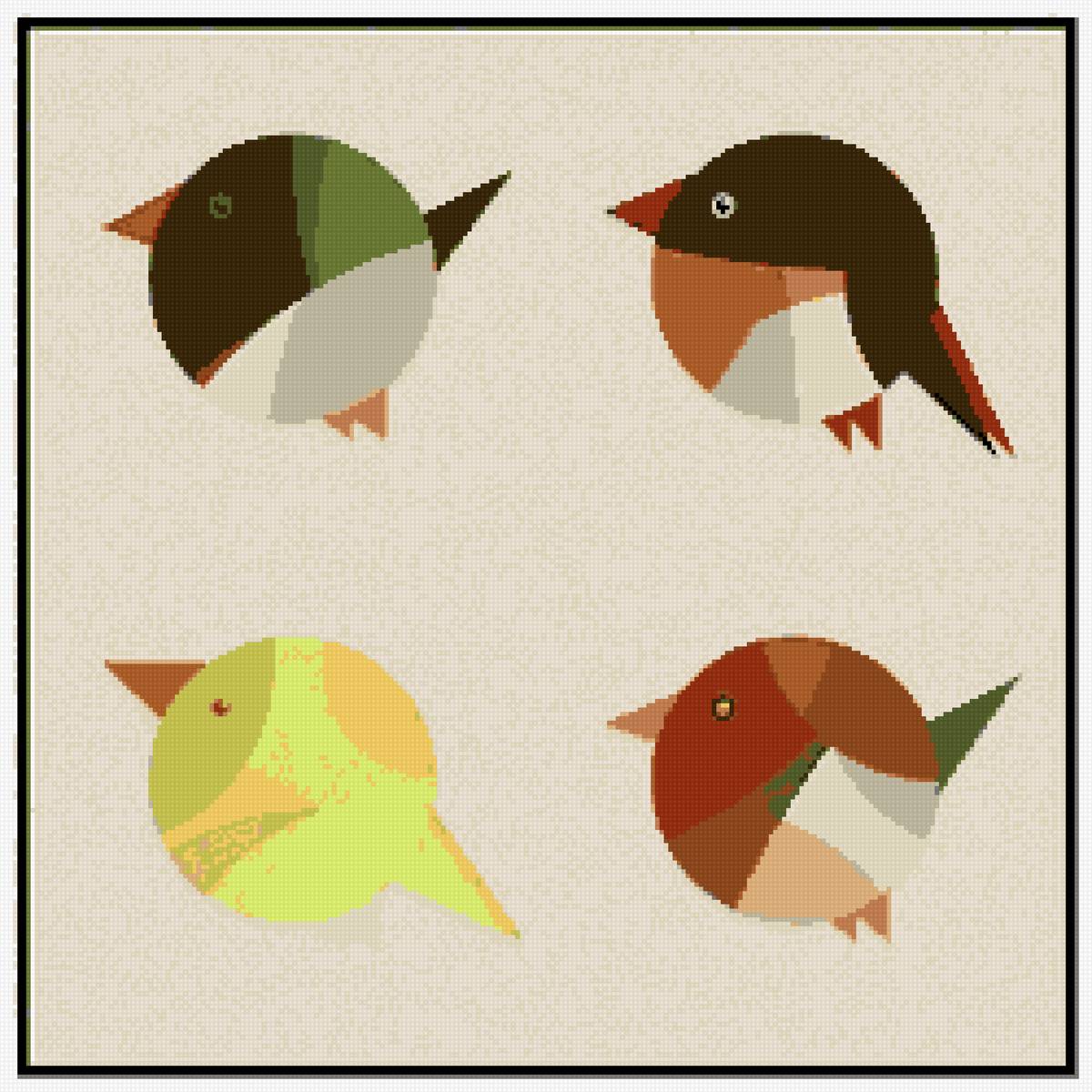 Птицы - птицы, геометрия, дизайн - предпросмотр