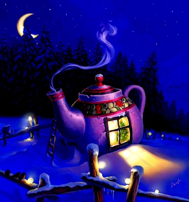 Чайный домик. - природа, дом, пнк, фэнтези - оригинал