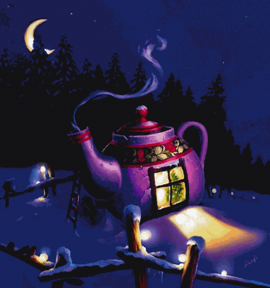 Чайный домик. - фэнтези, природа, пнк, дом - предпросмотр