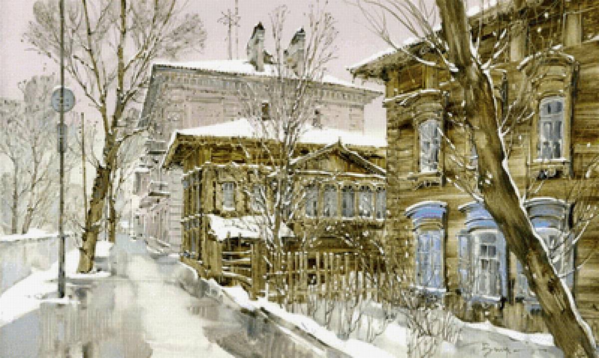 Весна на Заречной улице - дома, улица, весна, город - предпросмотр