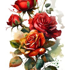 Схема вышивки «Акварельные розы»