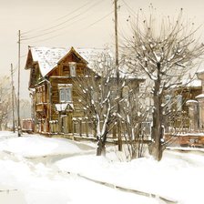 Схема вышивки «Улочки провинции худ. Вероника Лобарева»