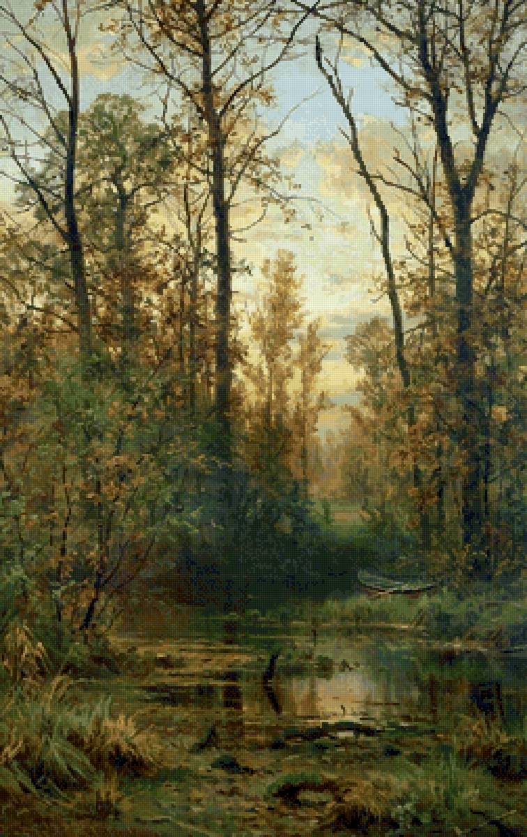 Лесная заводь. Осень - иван шишкин - предпросмотр