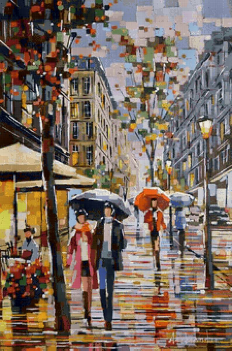 дождь - раскраска - предпросмотр