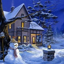 Схема вышивки «Снеговик»