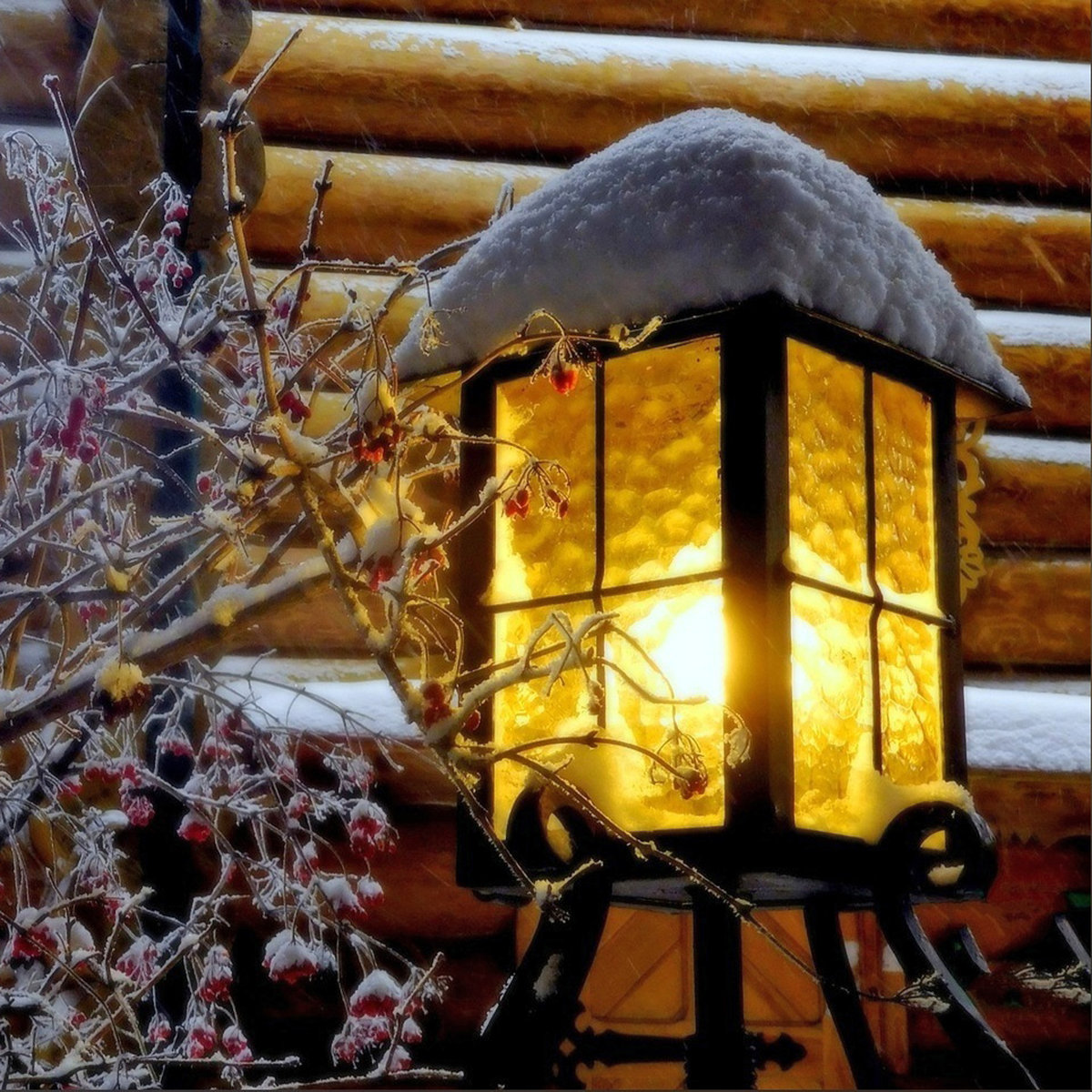 фонарь - фонарь, зима - оригинал