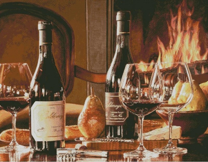 Романтический вечер - влюбленные, вино - оригинал