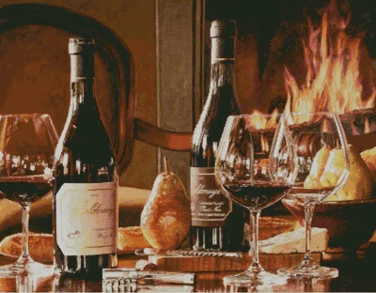 Романтический вечер - влюбленные, вино - предпросмотр